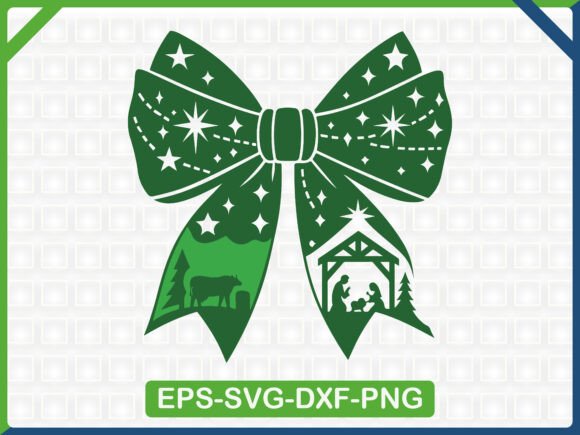 Christmas Bow Nativity Embroidery for T-Shirt Designs
