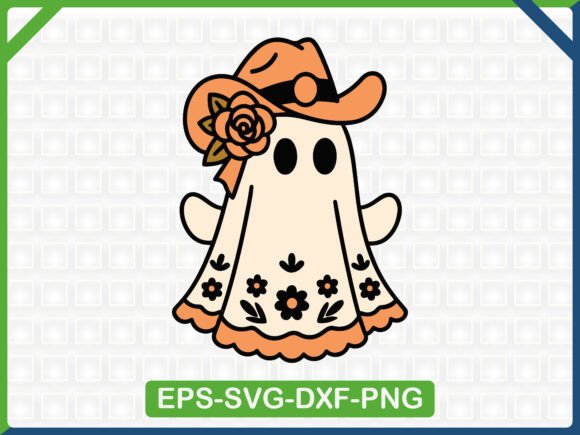 Cowgirl Ghost Embroidery SVG Design for T-Shirt Designs and Graphics