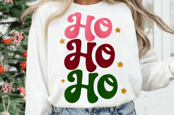 Crochet Ho Ho Ho Embroidery Santa PNG for T-Shirt Designs