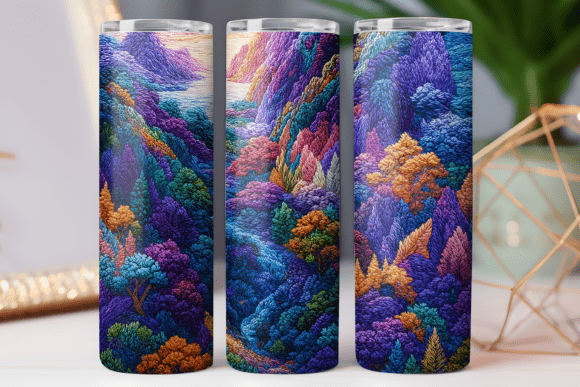 Embroidery Floral Design Tumbler Wrap: A Graphics Gem