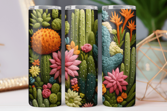 Embroidery Floral Tumbler 20oz PNG Wrap: A Graphics Gem for Tumbler Wraps