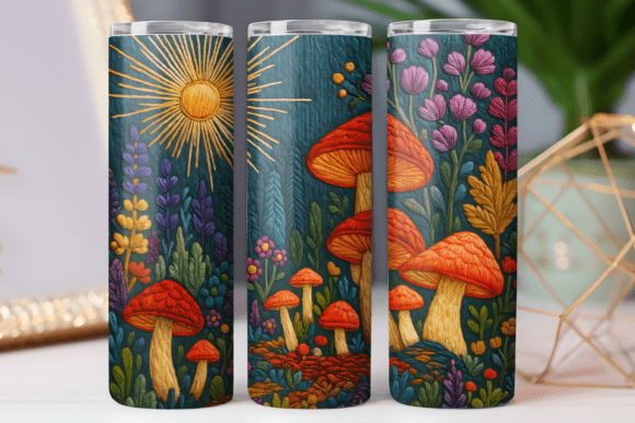 Embroidery Floral Tumbler Wrap: A Versatile Graphics Asset