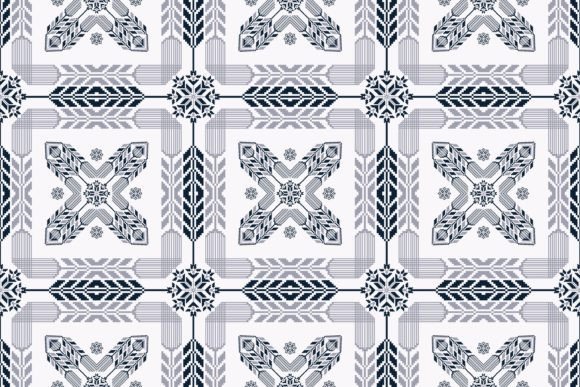 Embroidery Geometric Floral Pattern for Local Branding