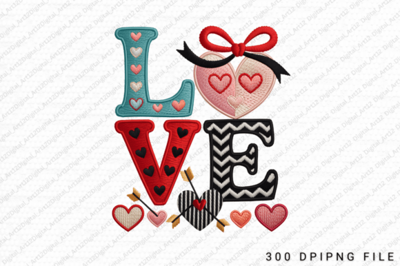 Embroidery Love PNG: A Charming T-Shirt Design for Local Brands