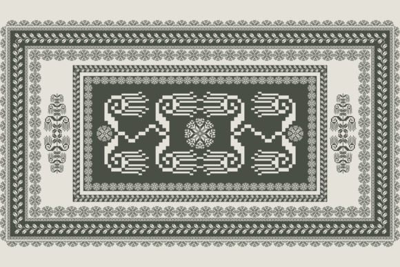 Ethnic Floral Embroidery Rug Pattern: Graphics Review