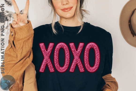 Faux Embroidery Pink XOXO PNG: A Charming Graphics Asset