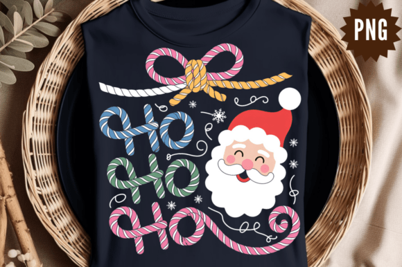 Festive Embroidery Ho Ho Santa Sublimation Graphics