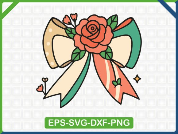 Floral Rose Bow Embroidery Design for Modern T-Shirt Graphics
