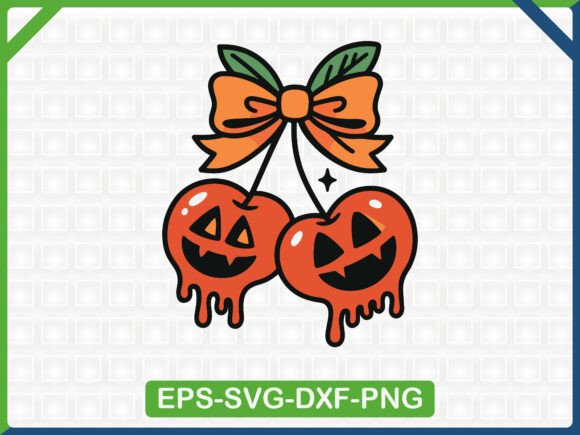 Halloween Cherry Bow Embroidery: A Versatile T-Shirt Design Graphic