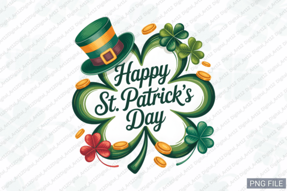 Happy St. Patrick's Day Embroidery PNG for Graphics