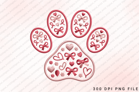 Pink Bow Paw Print: A Versatile Graphic for T-Shirt Designs