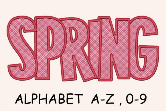 Spring Pink Alphabet Embroidery Png: Graphics for Crafts