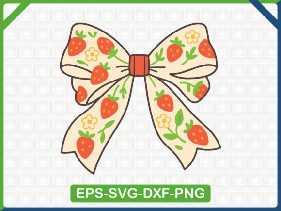 Strawberry Bow: A Charming Embroidery SVG Design